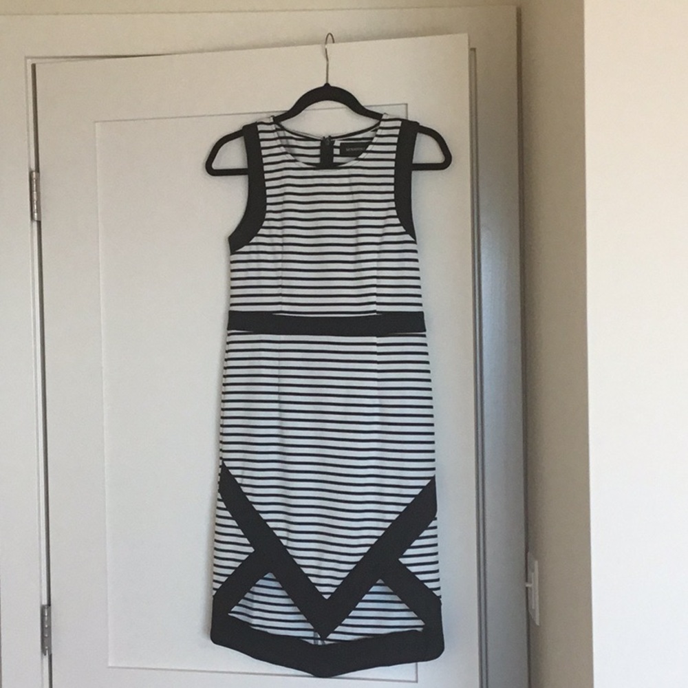 Minkpink black and white striped dress